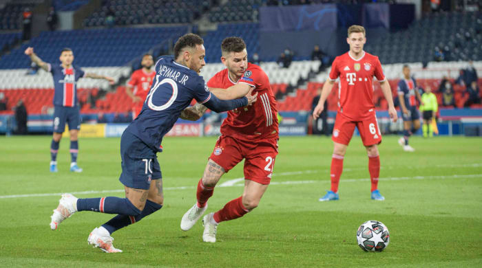 Neymar playing against Bayern Munich